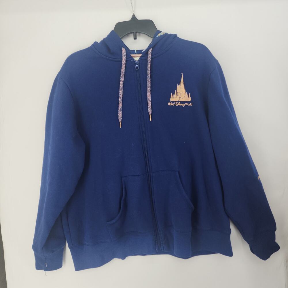Walt Disney World 50th Anniversary Zip Up Hoodie Navy 2X